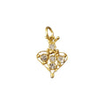 18k Golden Diamond Pendant Heart Shaped Charm for Her - K Jewelry Accessories