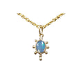 18k Natural Ethiopian Opal Pendant Gold Charm - K Jewelry Accessories