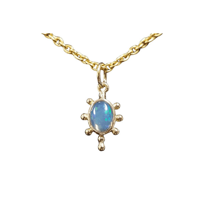 18k Natural Ethiopian Opal Pendant Gold Charm - K Jewelry Accessories