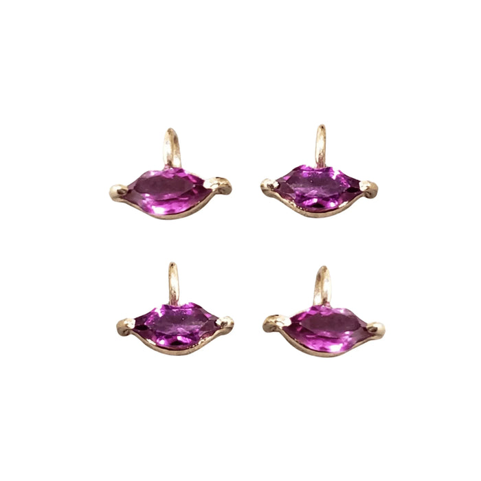 18k Rhodolite Garnet Gold Necklace Lips Charm Very Beautiful - K Jewelry Accessories