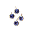 18k Yellow Gold Tanzanite Charm Pendant Round Elegant - K Jewelry Accessories