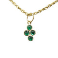 18k Zambian Gold Emerald Pendant 4 stone Charm - K Jewelry Accessories