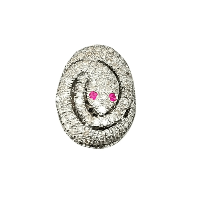 19 mm 925 Silver Diamond Beads Snake Shape Spacer - K Jewelry Accessories