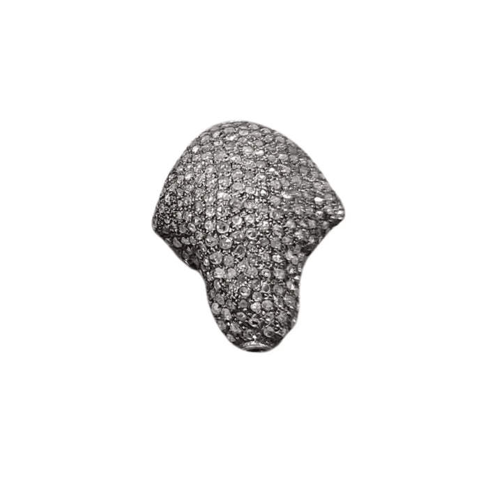 20 mm 925 Silver Nugget Pave Diamond Beads - K Jewelry Accessories