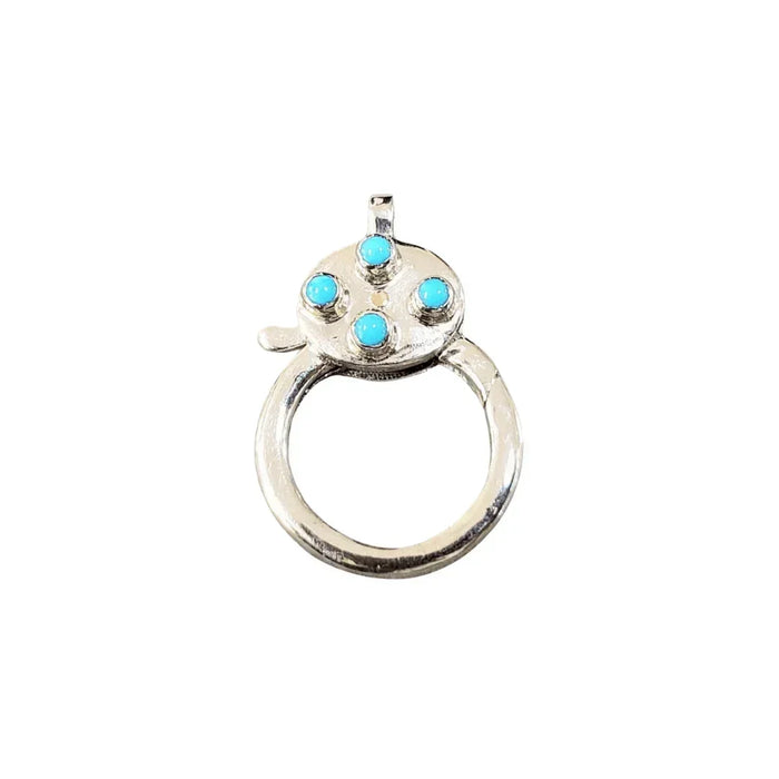 25 x 19 mm 925 Sterling Turquoise Lobster Clasp Silver - K Jewelry Accessories