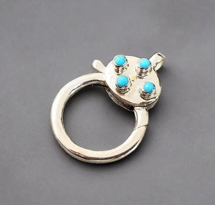 25 x 19 mm 925 Sterling Turquoise Lobster Clasp Silver - K Jewelry Accessories