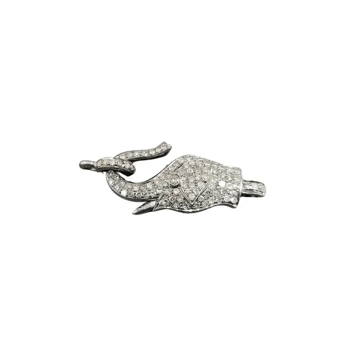 33 mm 925 Silver Elephant Diamond Lobster Clasp - K Jewelry Accessories