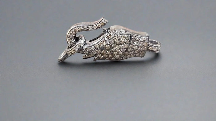 33 mm 925 Silver Elephant Diamond Lobster Clasp - K Jewelry Accessories