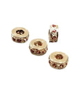 4 mm 14k rondelle spacer beads Gold Round Orange Sapphire - K Jewelry Accessories