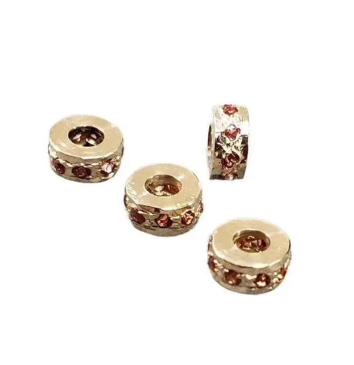 4 mm 14k rondelle spacer beads Gold Round Orange Sapphire - K Jewelry Accessories