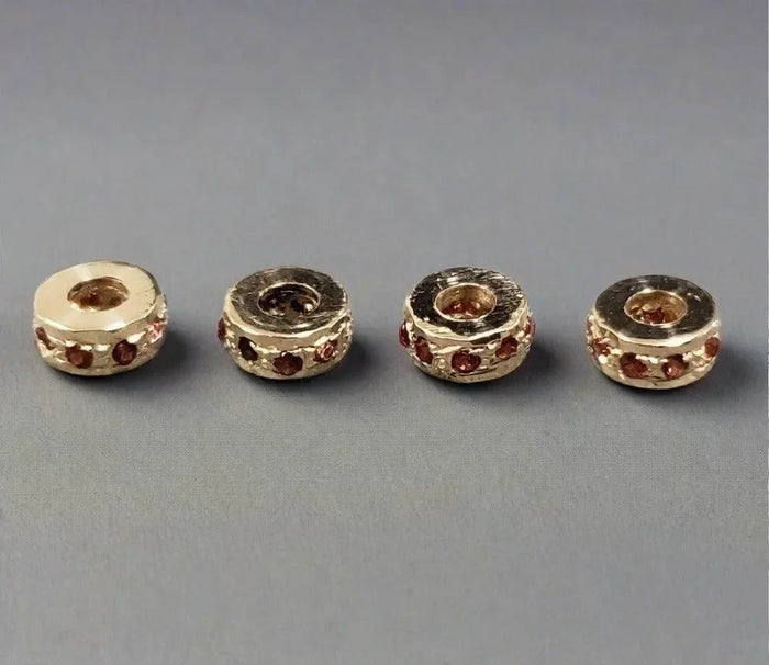 4 mm 14k rondelle spacer beads Gold Round Orange Sapphire - K Jewelry Accessories