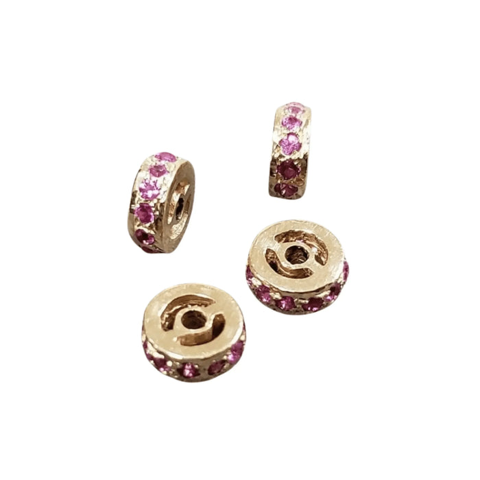 4 mm 14K Ruby Rondelle beads gold spacer - K Jewelry Accessories