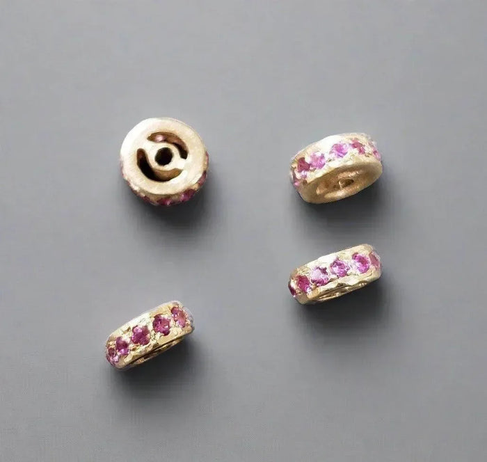 4 mm 14K Ruby Rondelle beads gold spacer - K Jewelry Accessories