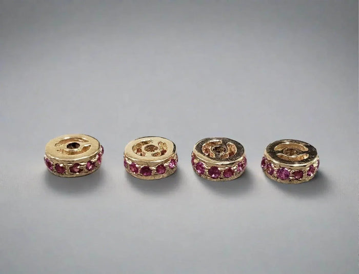 4 mm 14K Ruby Rondelle beads gold spacer - K Jewelry Accessories