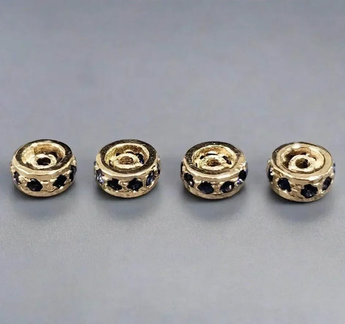 5 mm Blue Sapphire 14k Gold Spacer Beads Rondelle - K Jewelry Accessories