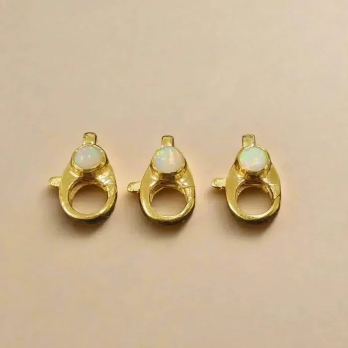 5 MM Round Cabochon Gold Vermeil Opal Clasps - K Jewelry Accessories