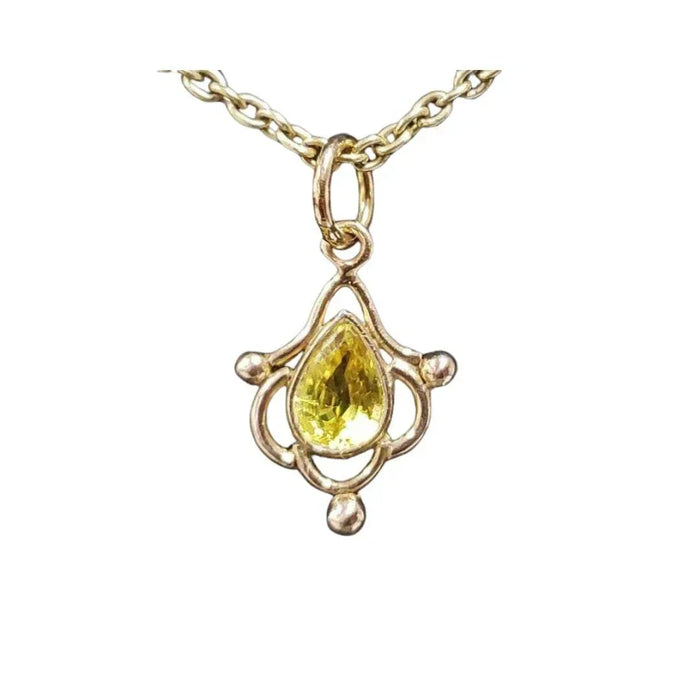 5x7 MM Natural Yellow Sapphire Gold Pendant For Women - K Jewelry Accessories
