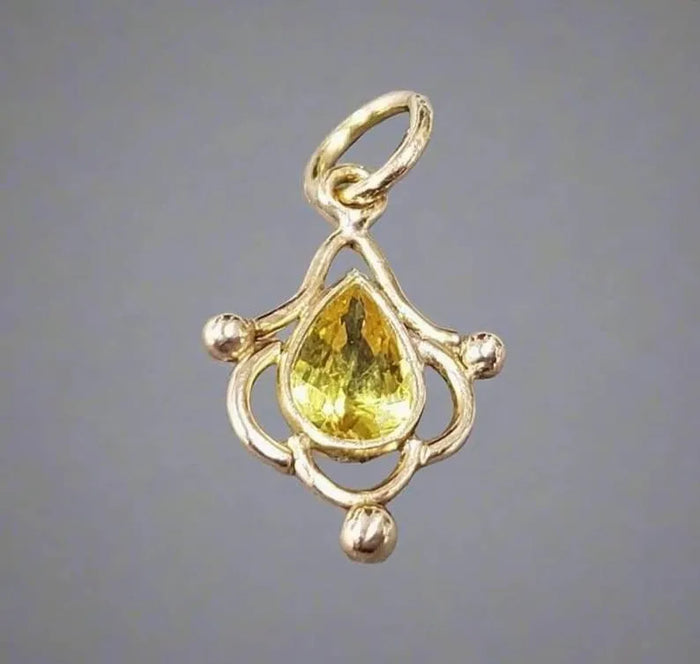 5x7 MM Natural Yellow Sapphire Gold Pendant For Women - K Jewelry Accessories