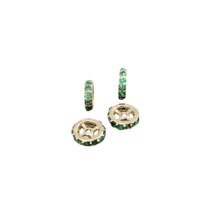 7 mm 14k Gold rondelle emerald beads gold - K Jewelry Accessories