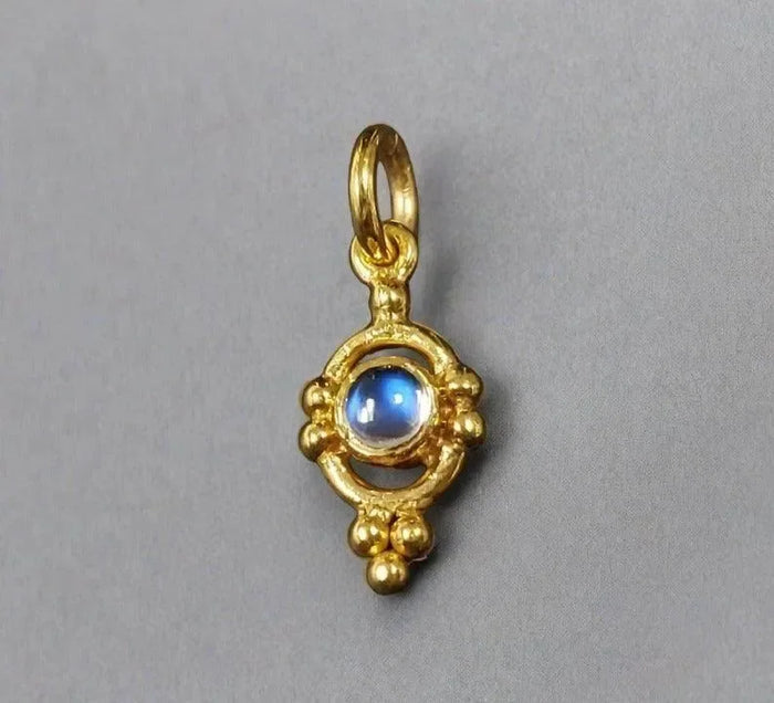 925 Gold Rainbow Moonstone Vermeil Pendant jewelry findings - K Jewelry Accessories