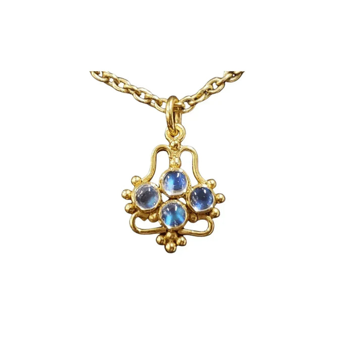 925 Gold Rainbow Moonstone Vermeil Pendant - K Jewelry Accessories