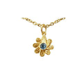 925 Gold Vermeil Blue Topaz Pendant - Flower Charm Jewelry - K Jewelry Accessories