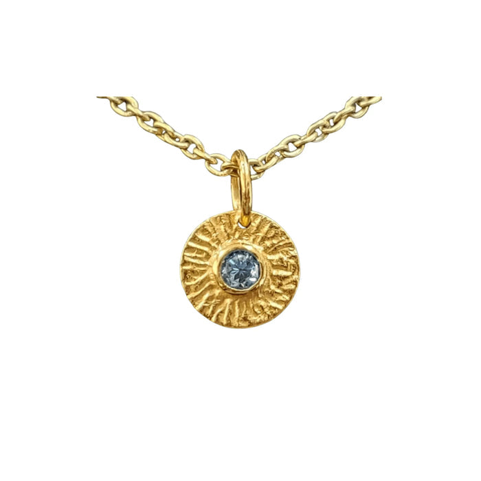 925 Gold Vermeil Blue Topaz Pendant Round Jewelry findings - K Jewelry Accessories