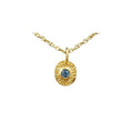 925 Gold Vermeil Blue Topaz Pendant Round Minimalistic - K Jewelry Accessories