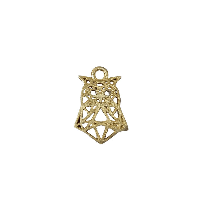 925 Gold Vermeil Charm Owl Shape Pendant Charm - K Jewelry Accessories