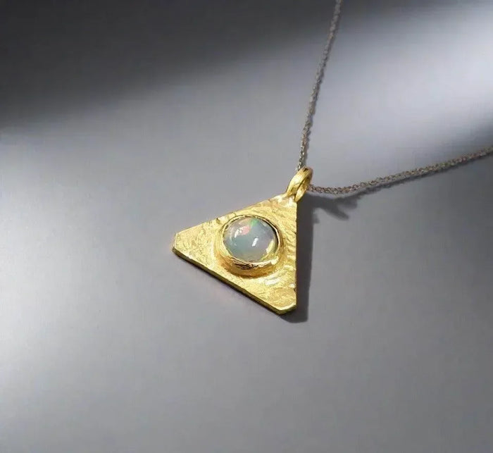 925 Gold Vermeil Charm Triangle shape Unisex pendant - K Jewelry Accessories