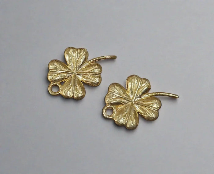 925 Gold Vermeil Clover Charms Lucky & Elegant - K Jewelry Accessories
