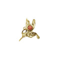 925 Gold Vermeil Coral Pendant Bird Shape Beautiful - K Jewelry Accessories