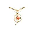 925 Gold Vermeil Coral Pendant Floral Necklace Charm - K Jewelry Accessories