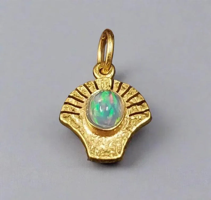 925 Gold Vermeil Ethiopian Opal Pendant Beautiful - K Jewelry Accessories