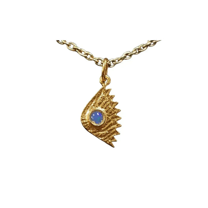 925 Gold Vermeil Ethiopian Opal Pendant Hammered Jewelry - K Jewelry Accessories