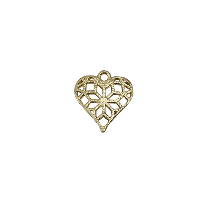 925 Gold Vermeil Heart charm Handmade jewelry findings - K Jewelry Accessories
