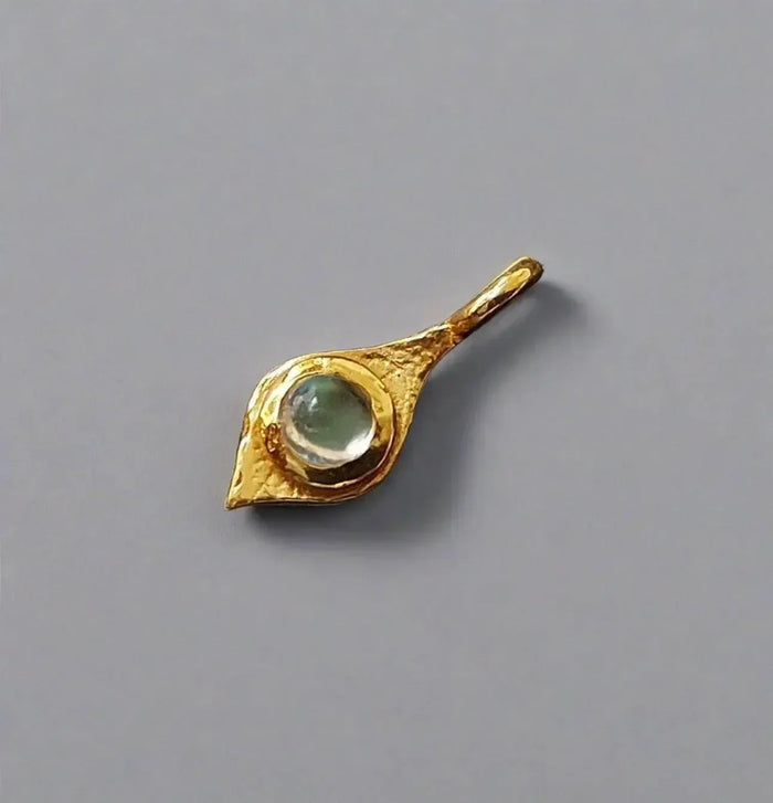 925 Gold Vermeil Rainbow Moonstone Charm Diy jewelry finding - K Jewelry Accessories