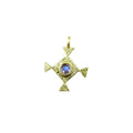 925 Gold Vermeil Rainbow Moonstone Charm Kite shape - K Jewelry Accessories