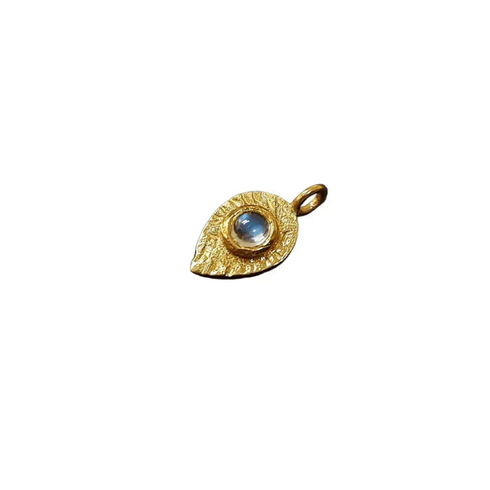 925 Gold Vermeil Rainbow Moonstone Charm Leaf shape - K Jewelry Accessories