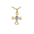 925 Gold Vermeil Rainbow Moonstone Pendant Cross Shape - K Jewelry Accessories