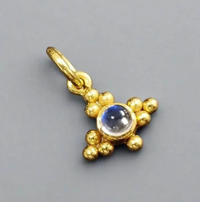 925 Gold Vermeil Rainbow Moonstone Pendant Dainty Charm - K Jewelry Accessories