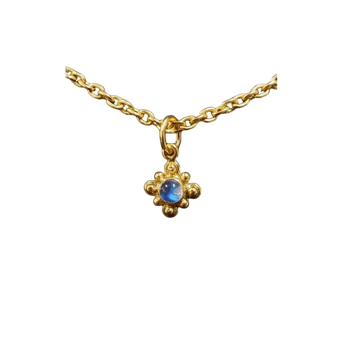 925 Gold Vermeil Rainbow Moonstone Pendant Dainty - K Jewelry Accessories
