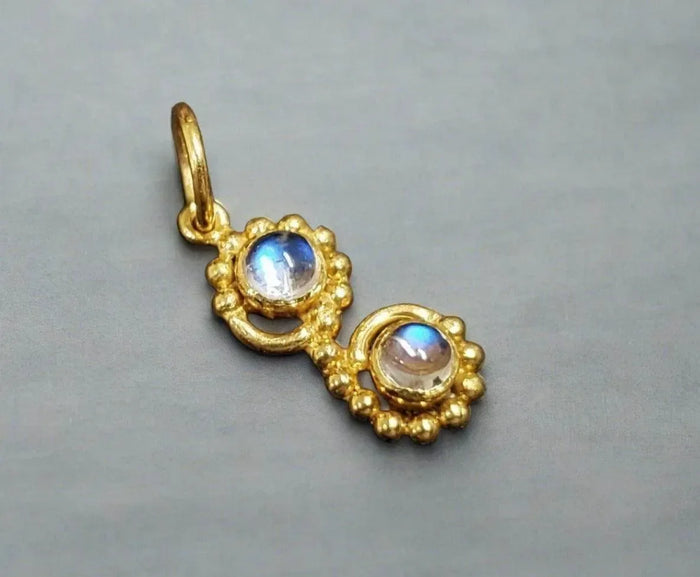925 Gold Vermeil Rainbow Moonstone Pendant Designer - K Jewelry Accessories