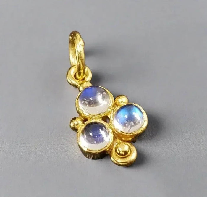 925 Gold Vermeil Rainbow Moonstone Pendant Findings - K Jewelry Accessories