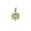 925 Gold Vermeil Rainbow Moonstone Pendant Sun Shape - K Jewelry Accessories