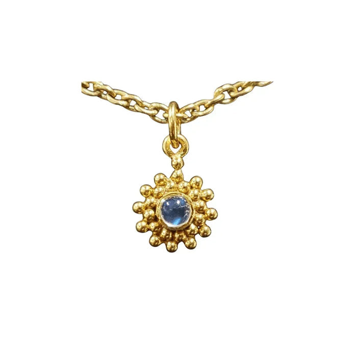 925 Gold Vermeil Rainbow Moonstone Pendant Sun Shape - K Jewelry Accessories