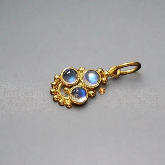 925 Gold Vermeil Rainbow Moonstone Pendant - K Jewelry Accessories