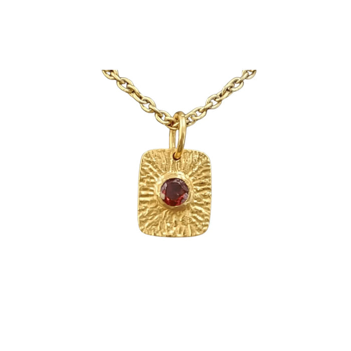 925 Gold Vermeil Rhodolite Garnet Pendant Beautiful for her - K Jewelry Accessories