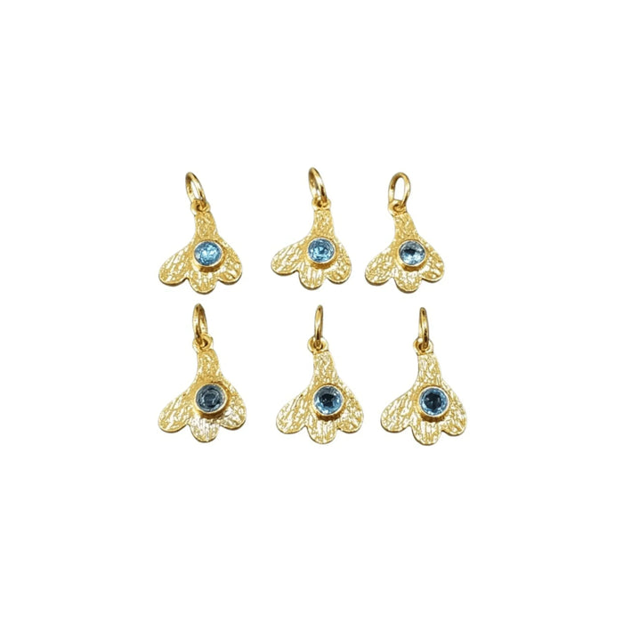 925 Gold Vermeil Swiss Blue Topaz Pendant Charm Beautiful - K Jewelry Accessories