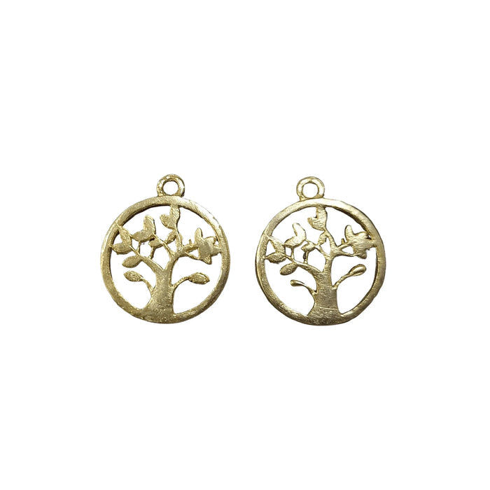 925 Gold Vermeil Tree Of Life Charm - K Jewelry Accessories
